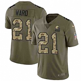 Nike Browns 21 Denzel Ward Olive Camo Salute To Service Limited Jersey Dzhi,baseball caps,new era cap wholesale,wholesale hats
